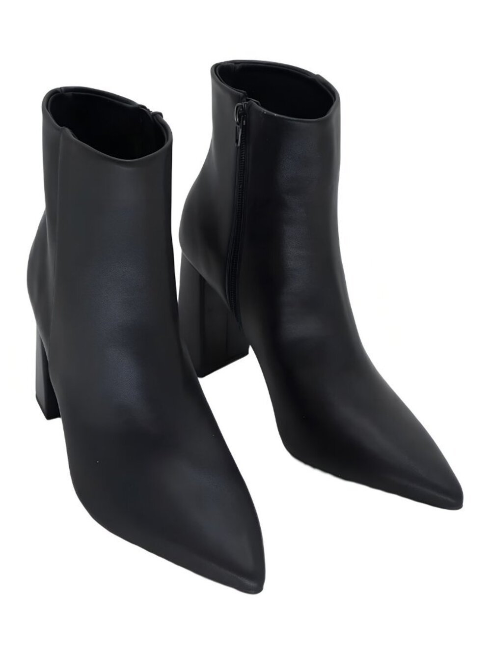 Wild Pair Imogenn 3.5 Inch Block Heel Pointed Toe Ankle Boot Black 9M